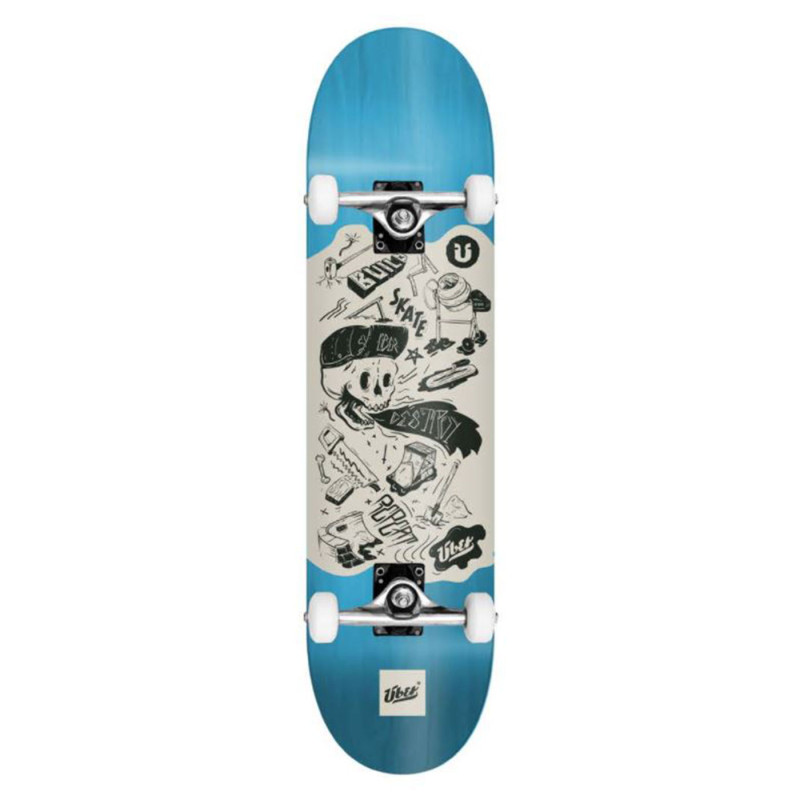 UBER 3-STAR DIY Light Blue Complete Skateboard
