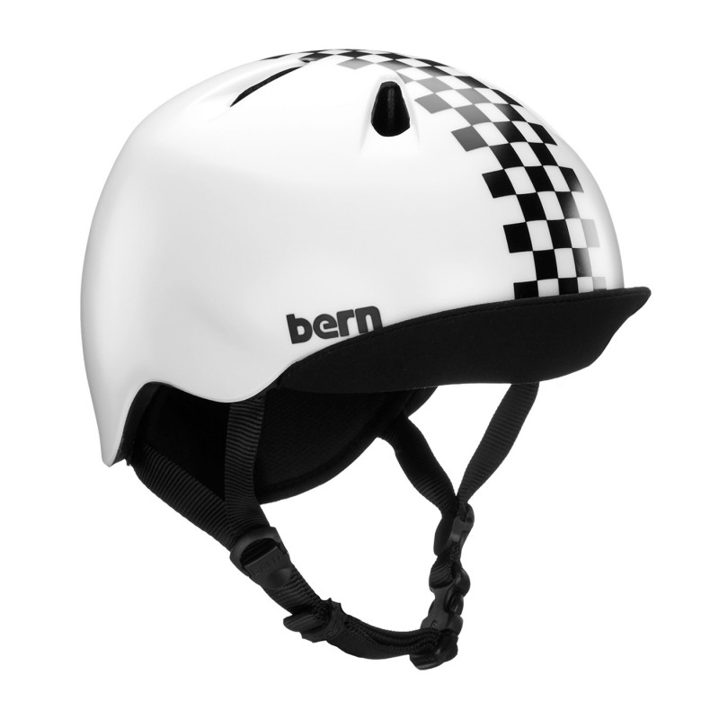 BERN NINO Mat-Black Checkers children's helmet