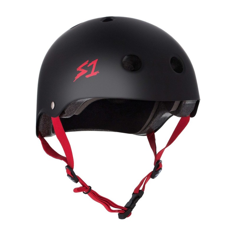 S-ONE LIFER Matt Black / Red Strap Helmet